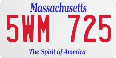 MA license plate 5WM725