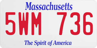 MA license plate 5WM736