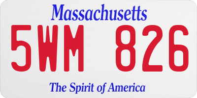 MA license plate 5WM826
