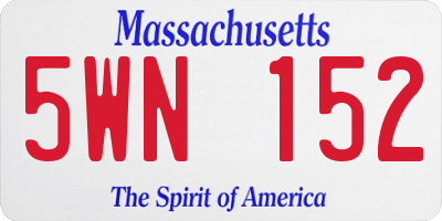MA license plate 5WN152