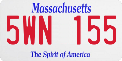 MA license plate 5WN155