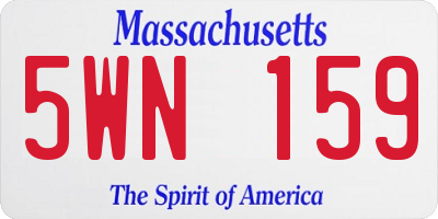 MA license plate 5WN159