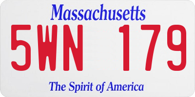 MA license plate 5WN179
