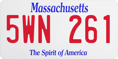 MA license plate 5WN261