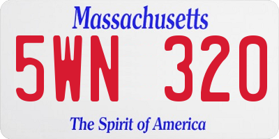 MA license plate 5WN320