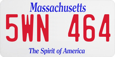 MA license plate 5WN464