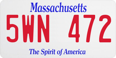 MA license plate 5WN472