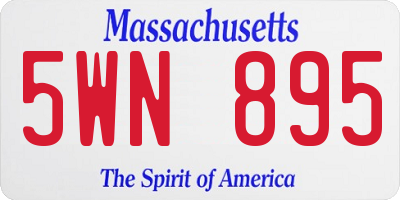 MA license plate 5WN895
