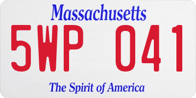 MA license plate 5WP041