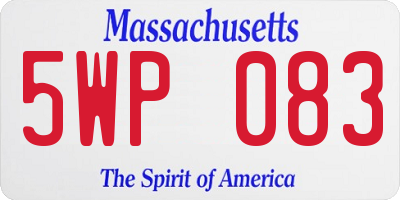 MA license plate 5WP083