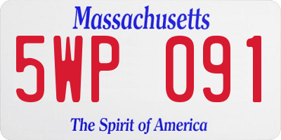 MA license plate 5WP091