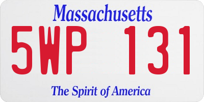 MA license plate 5WP131