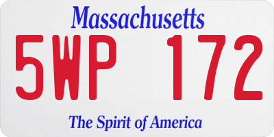 MA license plate 5WP172