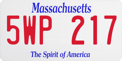MA license plate 5WP217