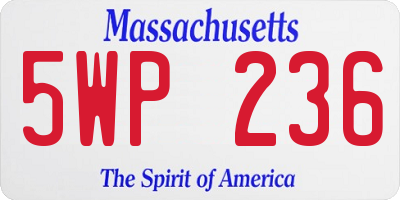 MA license plate 5WP236