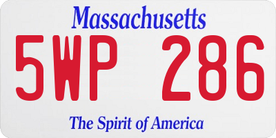 MA license plate 5WP286