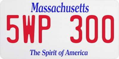 MA license plate 5WP300
