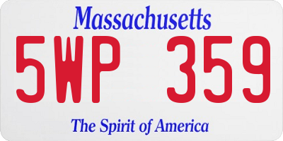 MA license plate 5WP359