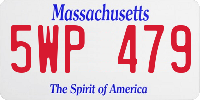 MA license plate 5WP479