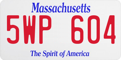 MA license plate 5WP604