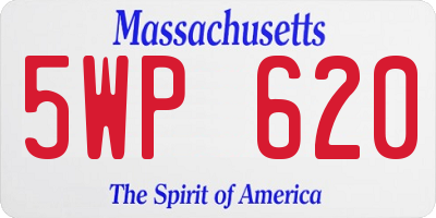 MA license plate 5WP620