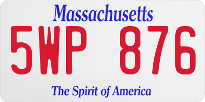 MA license plate 5WP876
