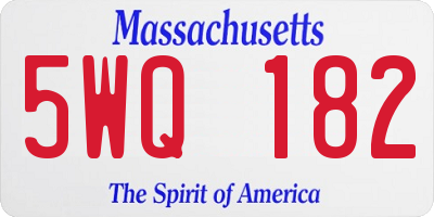 MA license plate 5WQ182