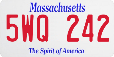 MA license plate 5WQ242