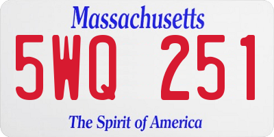 MA license plate 5WQ251