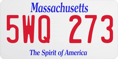 MA license plate 5WQ273