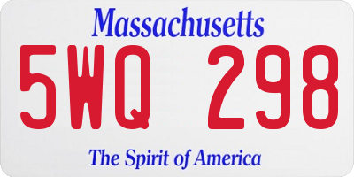 MA license plate 5WQ298