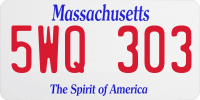 MA license plate 5WQ303