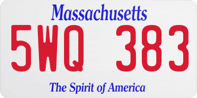 MA license plate 5WQ383