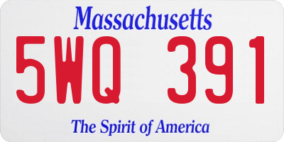 MA license plate 5WQ391