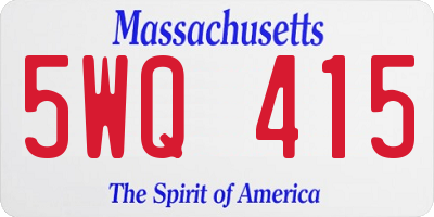MA license plate 5WQ415