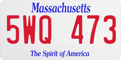 MA license plate 5WQ473