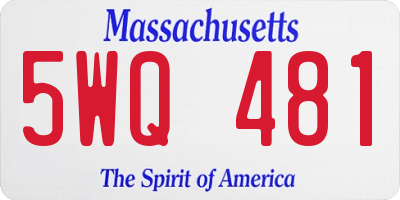 MA license plate 5WQ481