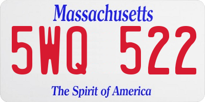 MA license plate 5WQ522