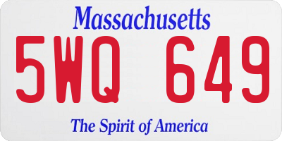 MA license plate 5WQ649