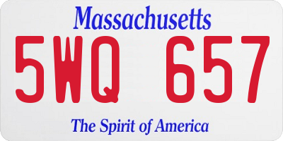 MA license plate 5WQ657