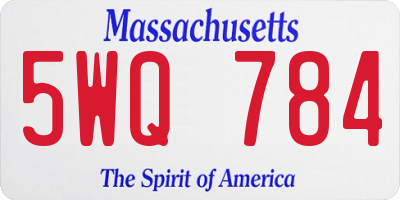 MA license plate 5WQ784