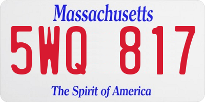 MA license plate 5WQ817