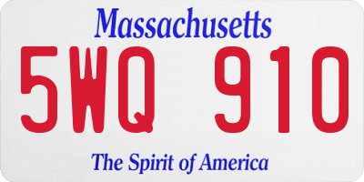 MA license plate 5WQ910