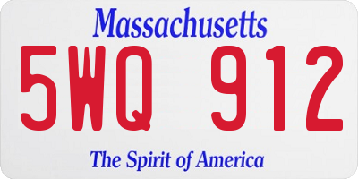MA license plate 5WQ912