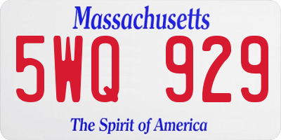 MA license plate 5WQ929