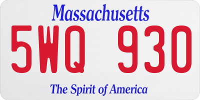MA license plate 5WQ930