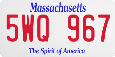 MA license plate 5WQ967