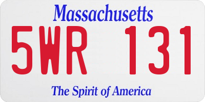 MA license plate 5WR131