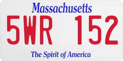 MA license plate 5WR152