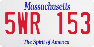 MA license plate 5WR153